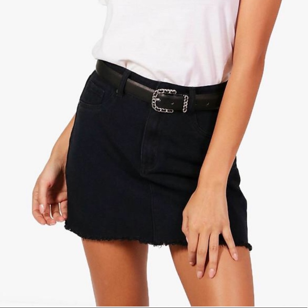 Black Jean Mini Skirt
